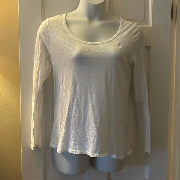 Ralph Lauren Scoop Neck Tee, White, XL, Good Condition! - Picture 1 of 5